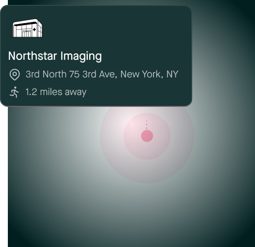 Map showing Northstar Imaging location 1.2 miles away in New York